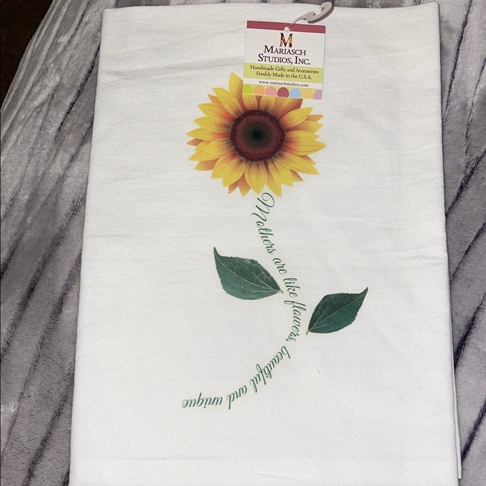 MariaSch Studios Sunflower White Kitchen Towel